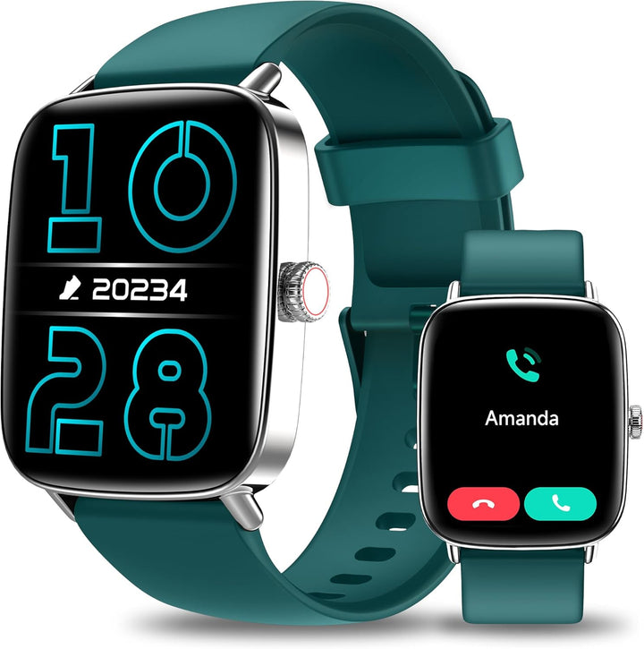 Smartwatch Herren Damen mit Telefonfunktion - 1.85" Fitnessuhr Herren mit Herzfrequenz SpO2 Schlafmo