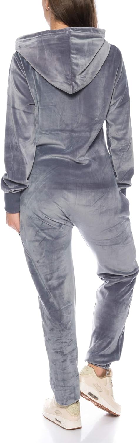 Crazy Age Damen Jumpsuit aus Samt (Nicki, Velvet) Wohlfühlen mit Style. Elegant, Kuschelig, Weich. O