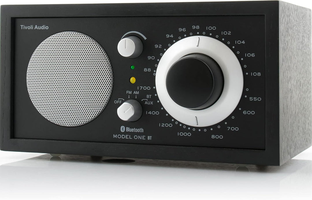 Tivoli Audio Model One BT Bluetooth UKW-/MW-Tisch Radio (Schwarz / Schwarz / Silber), Schwarz / Schw