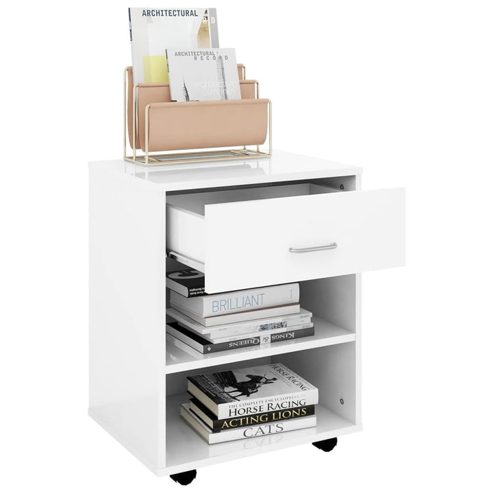Gecheer Rollschrank Rollcontainer mit Fächern & Schubladen Bürocontainer Büroschrank Aktenschrank Sp