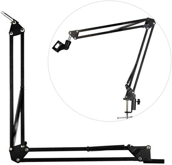Extendable Recording Microphone Holder Microphone Suspension Boom Scissor Arm Stand for Radio Broadc