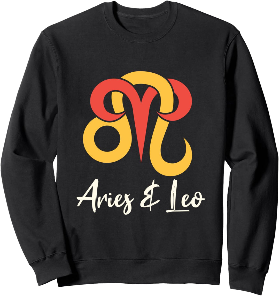Aries and Leo Couple Zodiac Relationship Horoscope Men Women Sweatshirt