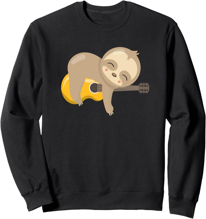 Faultier-Gitarre Süsses Lustiges Faultier Tiergeschenk Sweatshirt