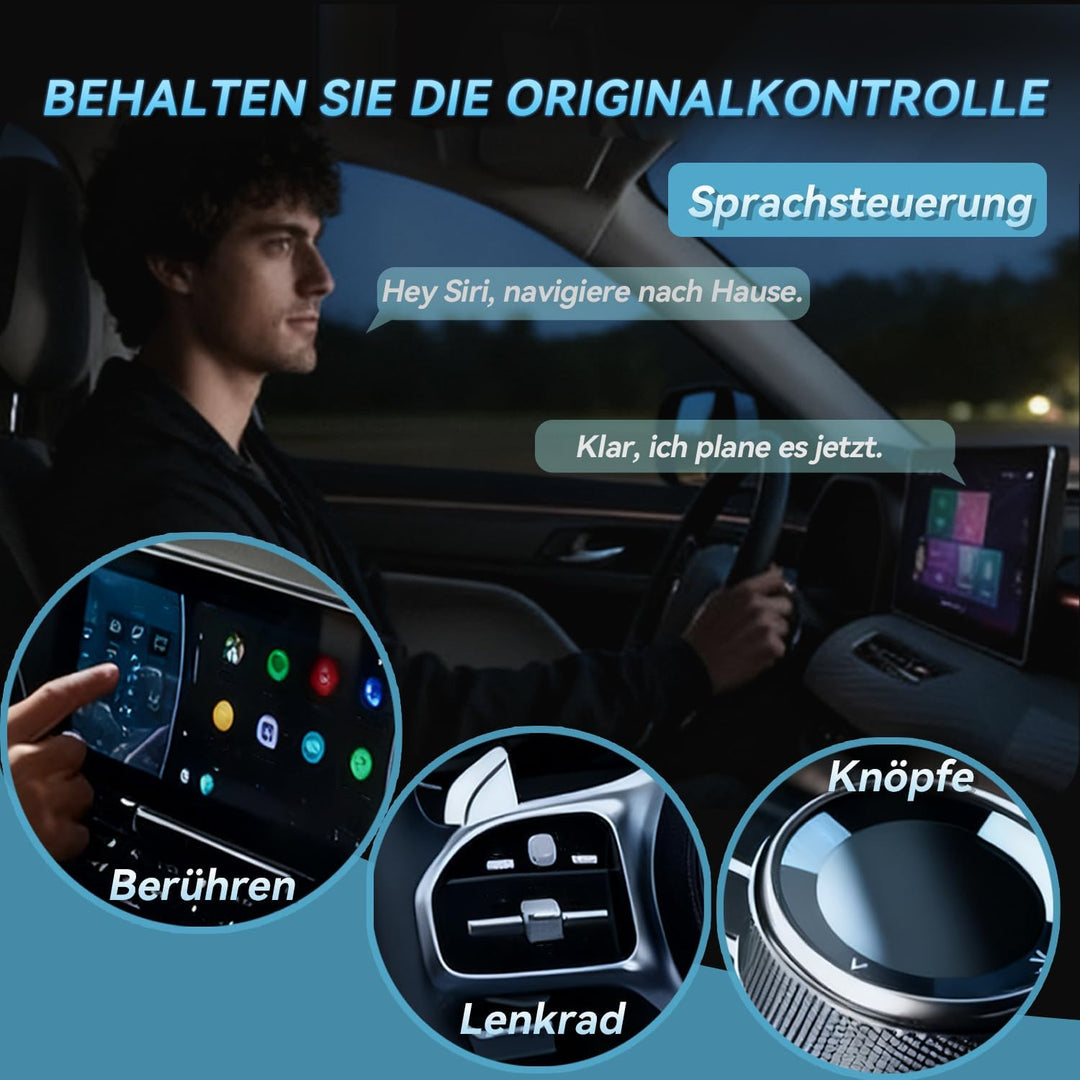 Wireless CarPlay Adapter,Android Auto Wireless Adapter,Plug & Play,Auto-Reconnect,Mini & Stabiler 2-