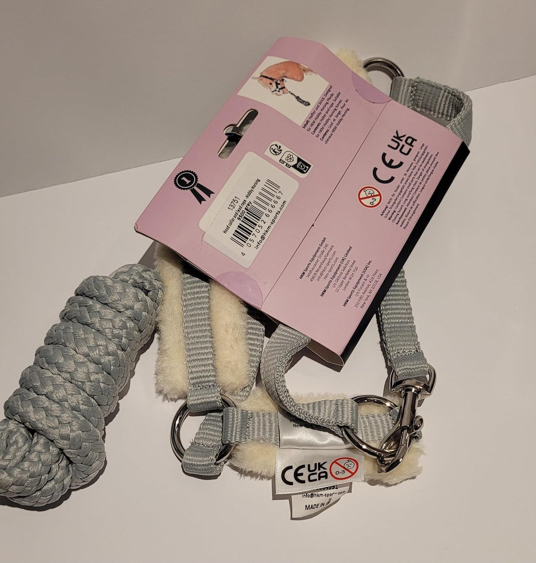 Holly & Claire HKM Hobby Horse Clara – Premium Steckenpferd grau-marmoriert inkl. Halfter & Führstri