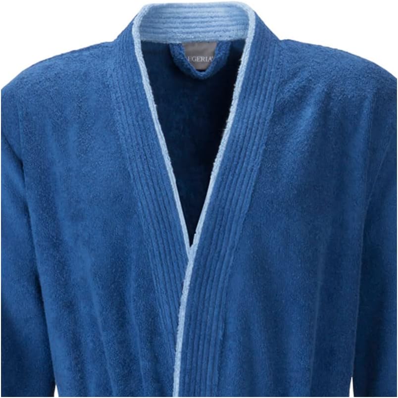Egeria Nico dark blue Herren Kimono Bademantel XL 100% Baumwolle