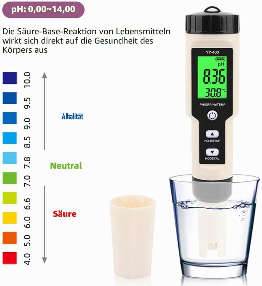 YY-400 4-in-1 PH/ORP/H2 &amp; TEM Messgerät, digitaler Dydrogen-Ionenkonzentrationstest