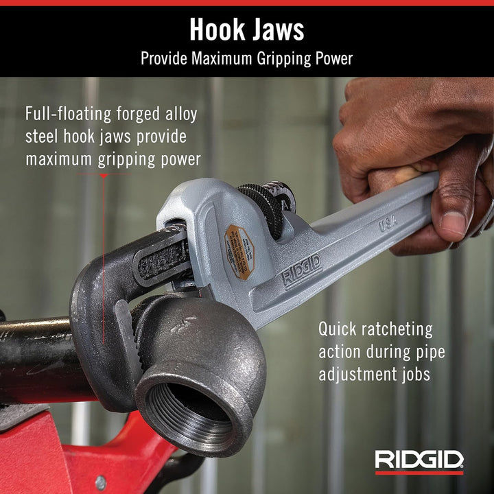 RIDGID 47057 Modell 812 gerade Aluminium-Rohrzange, 12" Sanitär-Schraubenschlüssel 12 inch, 12 inch