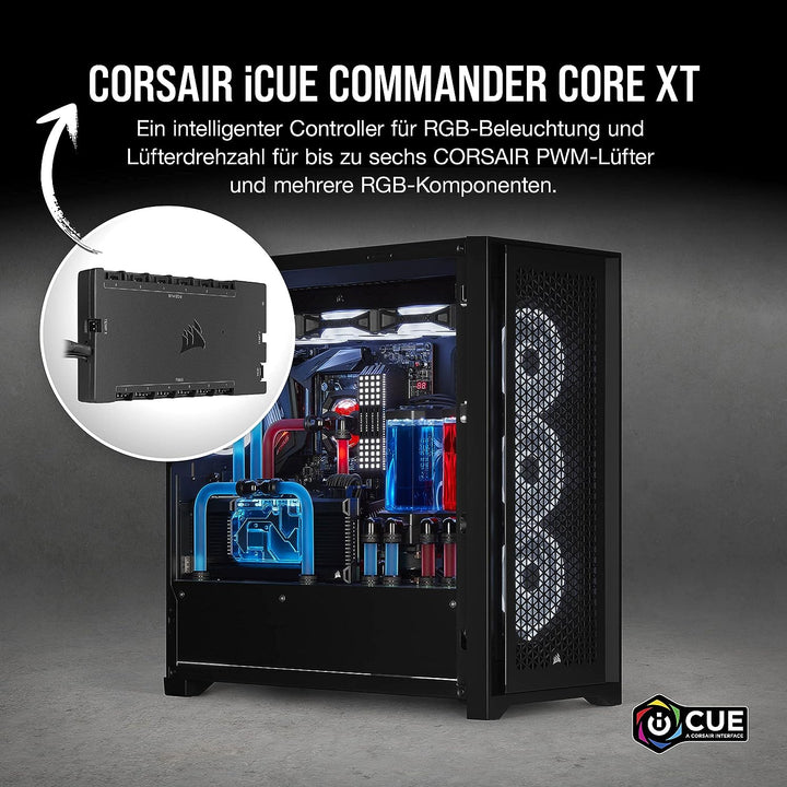 Corsair iCUE COMMANDER CORE XT, Digitale Steuerung der RGB-Beleuchtung und Lüfterdrehzahl (Sie bis z