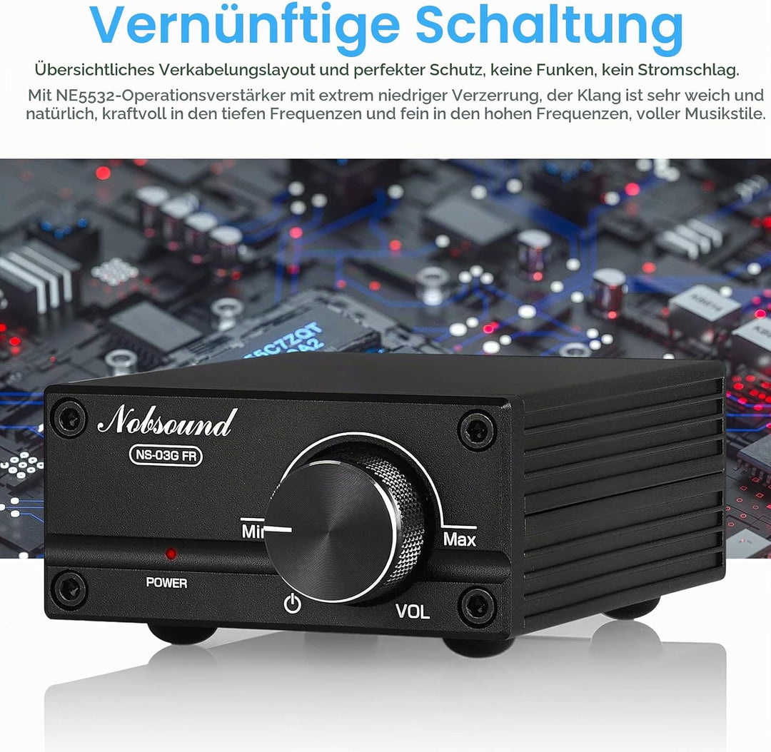 Nobsound 100W Full Frequency Mono Channel Digital Power Amplifier Audio Mini Amp with Power Supply (