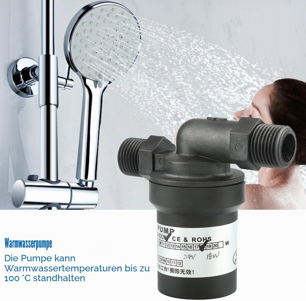 Heisswasserpumpe, bürstenlose DC24V 18W Warmwasserbereiter Heissumwälzpumpe Taucharm Geräuscharm 1/2