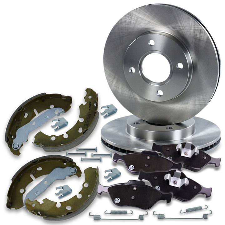 Bremsenset inkl. Bremsscheiben Vorne Ø 258 mm + Belüftet Bremsbeläge Vorne und Bremsbacken hinten