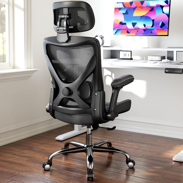 TRALT Ergonomischer Bürostuhl - Office Chair Bürostuhl PU-Leder Verstellbarer Lendenwirbelstütze Des