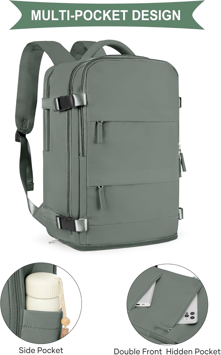 SZLX Grosser Reiserucksack Damen,Vakuum Rucksack mit Pumpe Ryanair Handgepäck 40x30x20 Herren, Wizza
