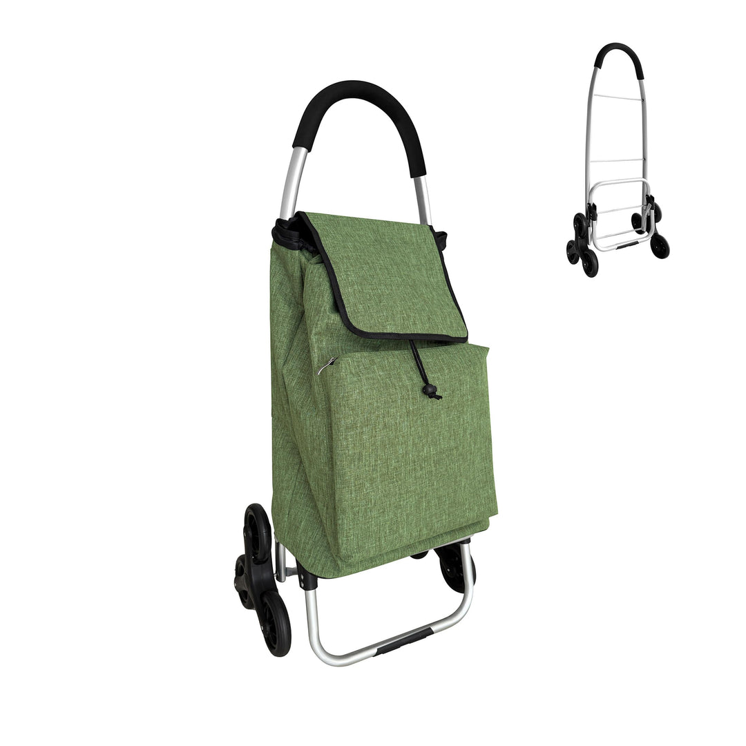 Relaxdays Einkaufstrolley Treppensteiger, Kühlfach, abnehmbare Tasche, 45 l, bis 35 kg, Einkaufswage