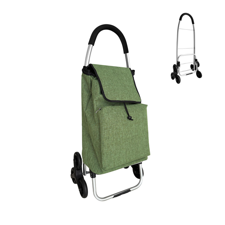 Relaxdays Einkaufstrolley Treppensteiger, Kühlfach, abnehmbare Tasche, 45 l, bis 35 kg, Einkaufswage