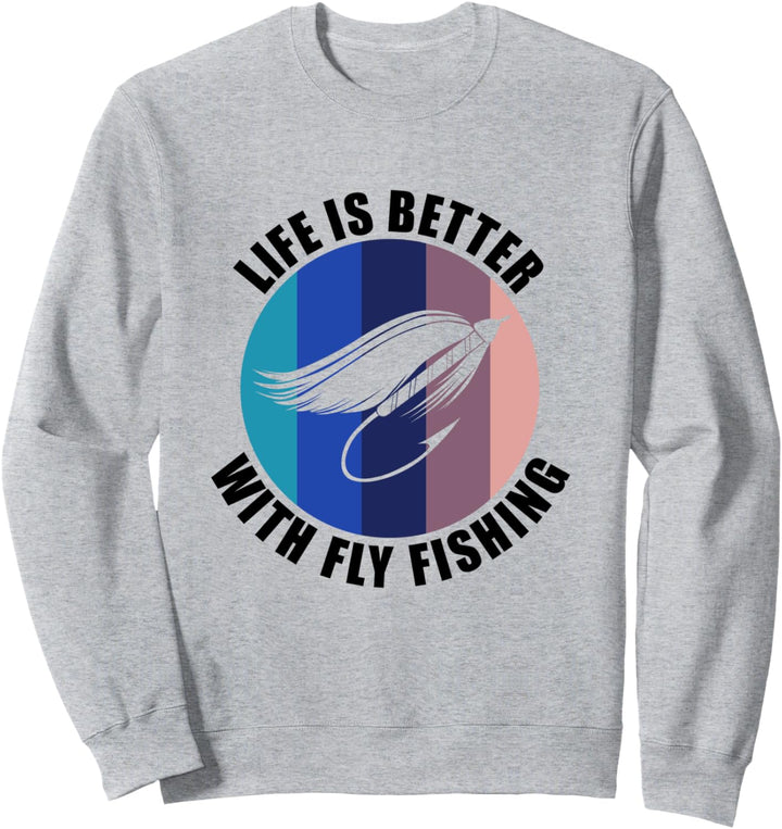 Angler Fischer Ironischer Spruch Fliegenfischen Sweatshirt