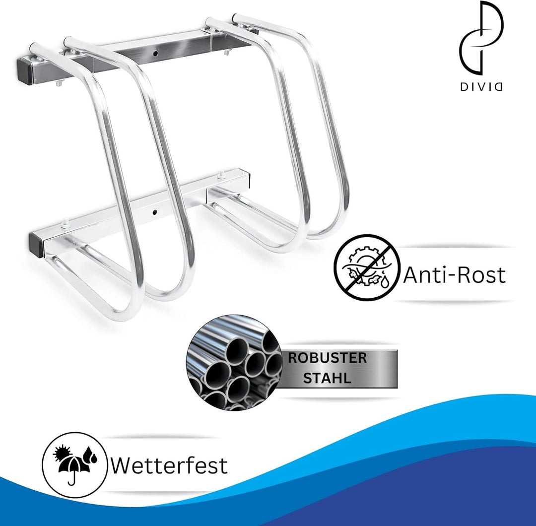 DIVID® Fahrradständer für Fahrräder, Mehrfachständer, 37cm Abstand zwischen den Rädern,Boden oder Wa