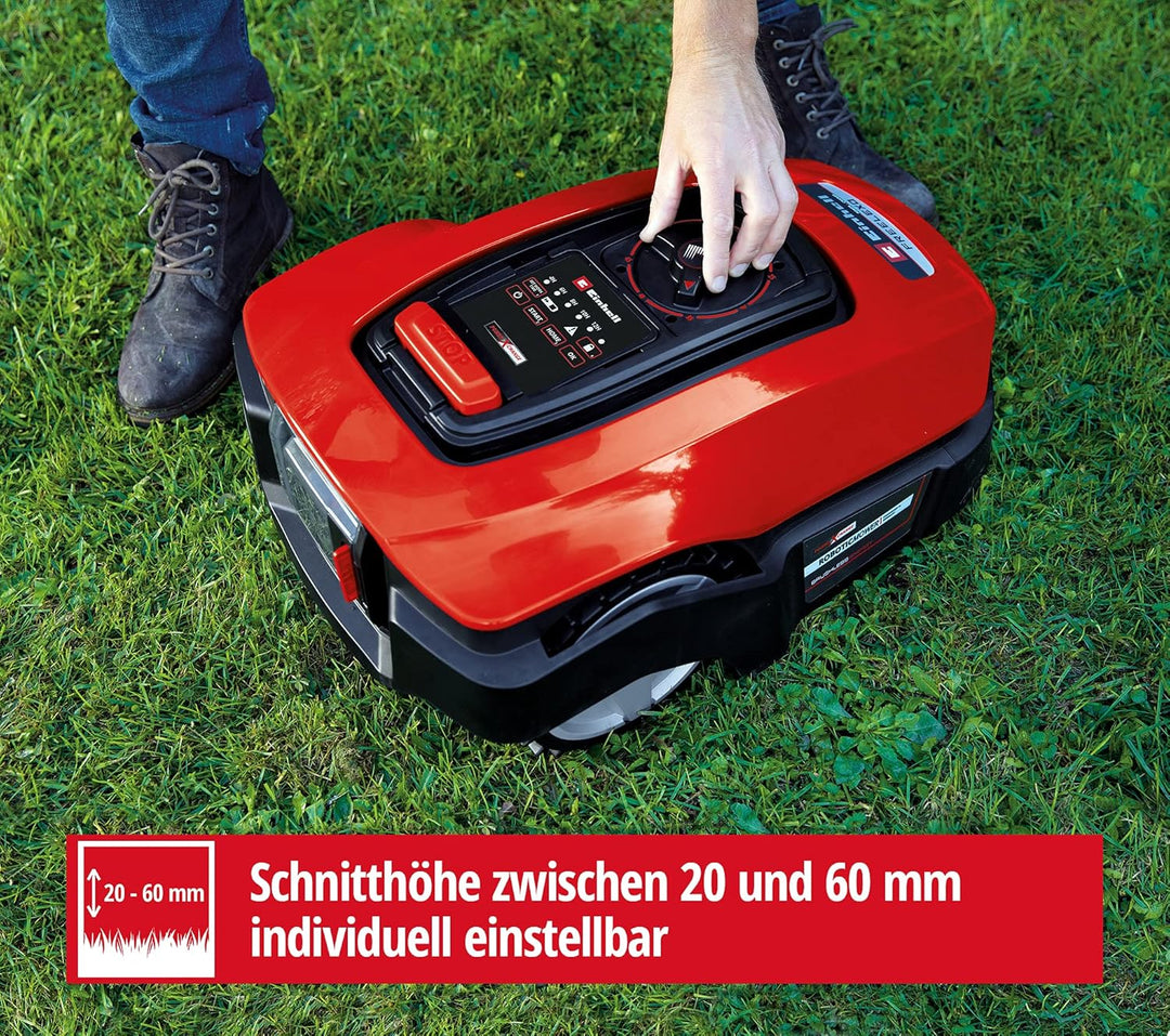 Einhell Mähroboter FREELEXO 600 BT (für bis zu 600 m², Multizonenmäher, Bluetooth App, inkl. 2,5 Ah