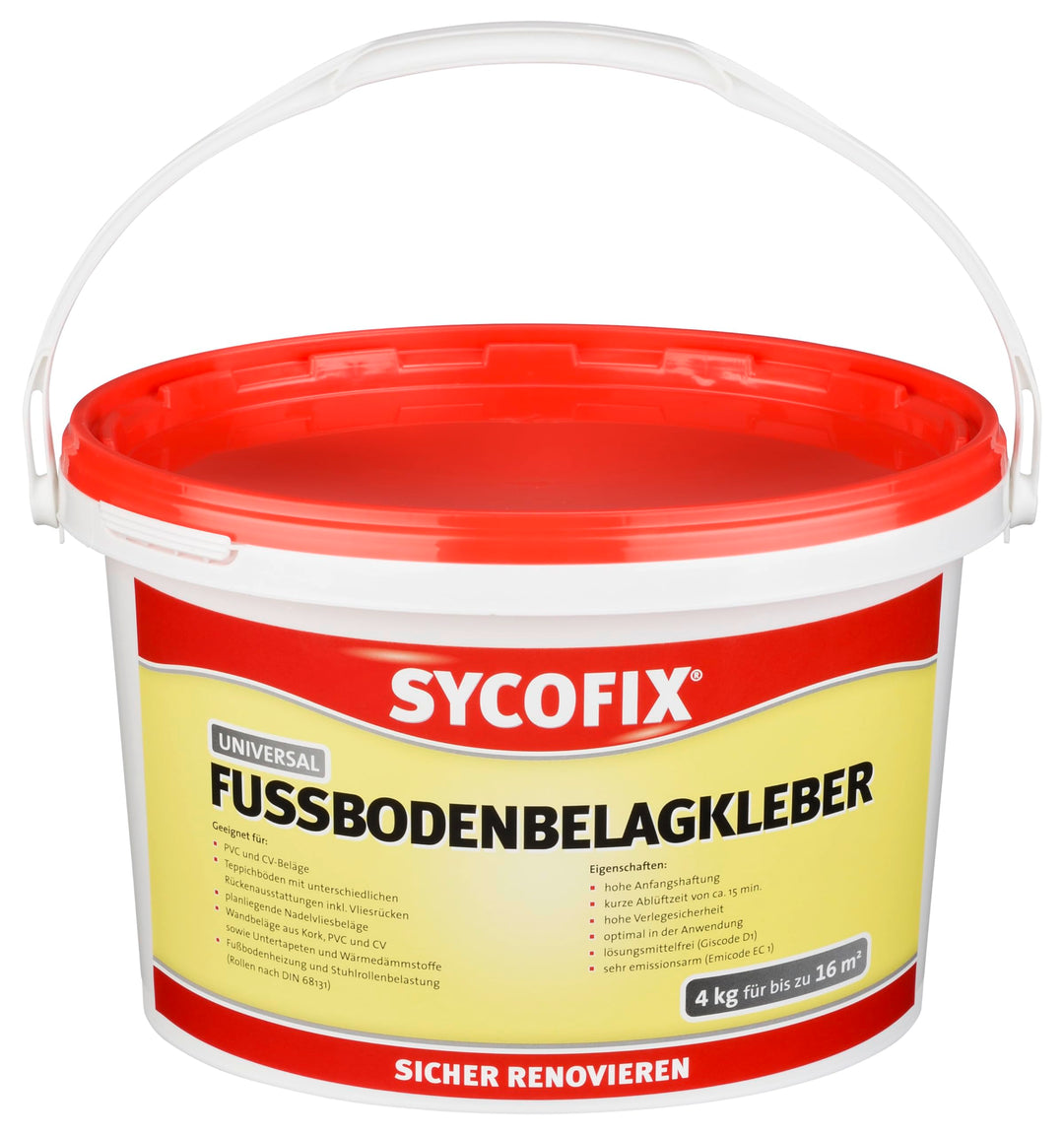 Universal Fussbodenbelagkleber 4 kg, gebrausfertig lösemittelfrei für PVC und CV Beläge, Teppichböde