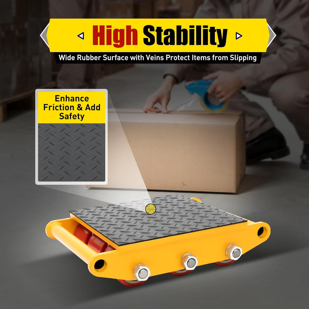 KOLHGNSE Machine Transport Skate 15T, Transportfahrwerk Schwerlastrollen 9 Roller Versandwagen 360°