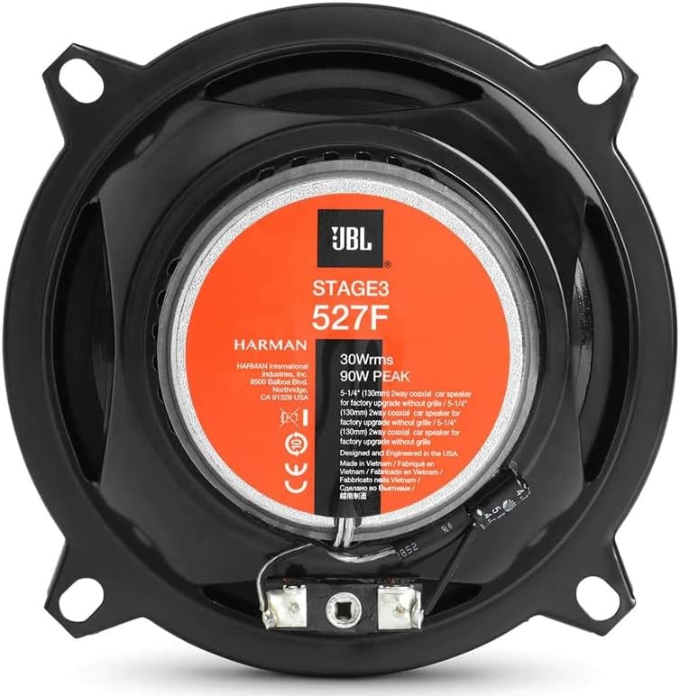 JBL Stage3 527F 2-Wege Auto Lautsprecher Set von Harman Kardon - 200 Watt Autolautsprecher - 2 stück