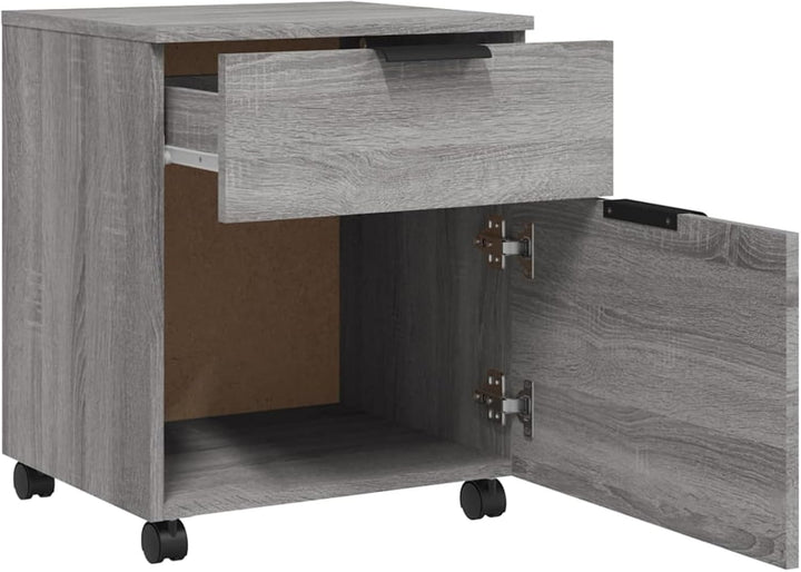 Mobiles Aktenschränkchen mit Rollen Grau Sonoma 45x38x54 cm - Holzwerkstoff - für Büro und Heim Mode