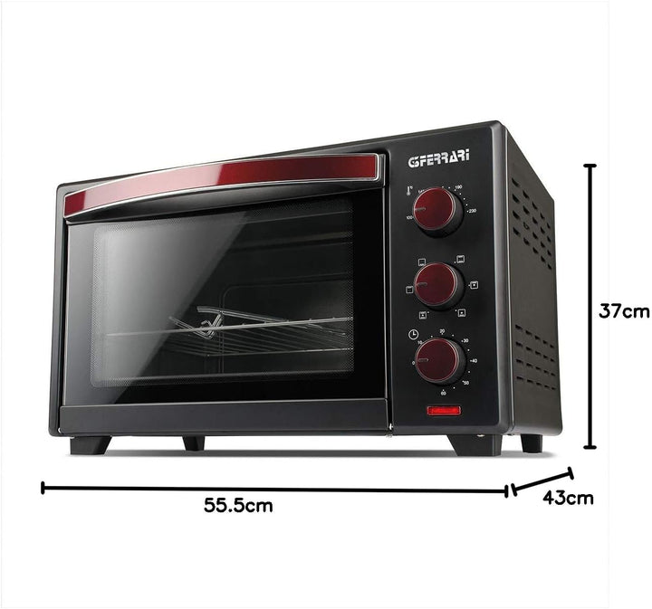 G3 Ferrari G10132 il Moro 28 Plus, 28 L Umluft-Ofen, 1600 W, 6 Programme, 60 Min Timer, 100–230 °C,