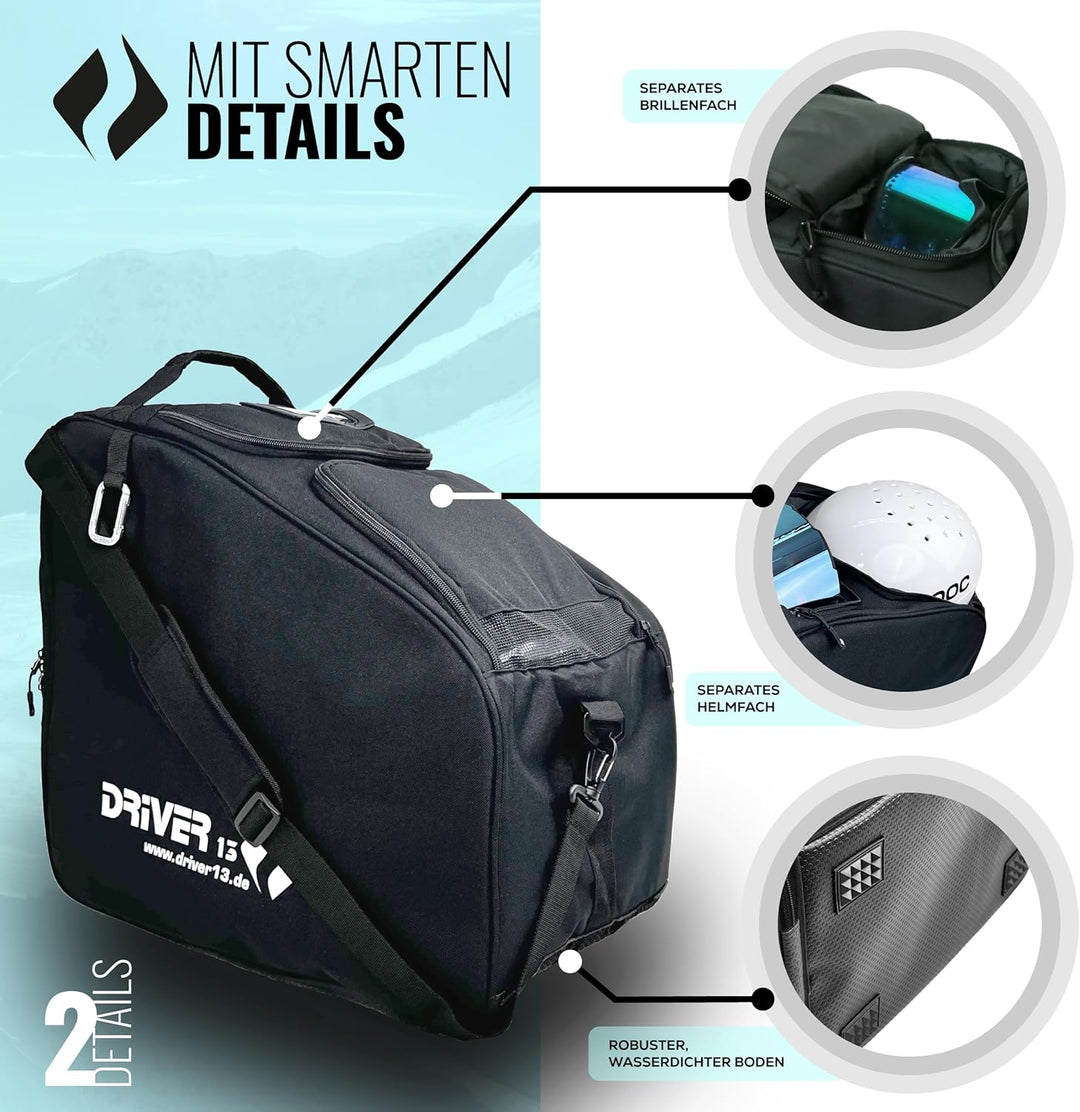 Driver13 Skistiefeltasche Bootbag No.03 mit extra Brillenfach und Helmfach