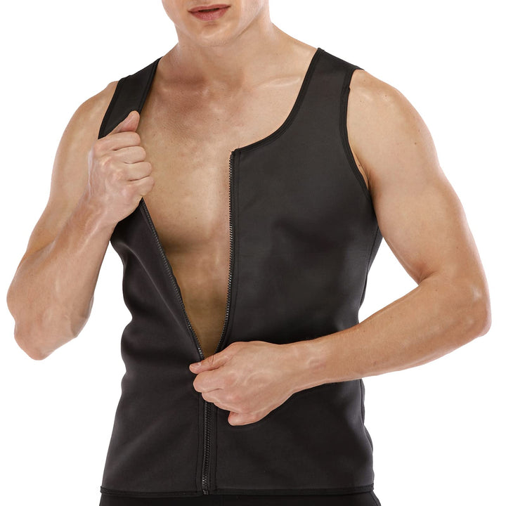 FEimaX Herren Sauna Schweiss Weste Taille Trainer Fitness Abnehmen Shapewear Trainingsanzug Schwitzw