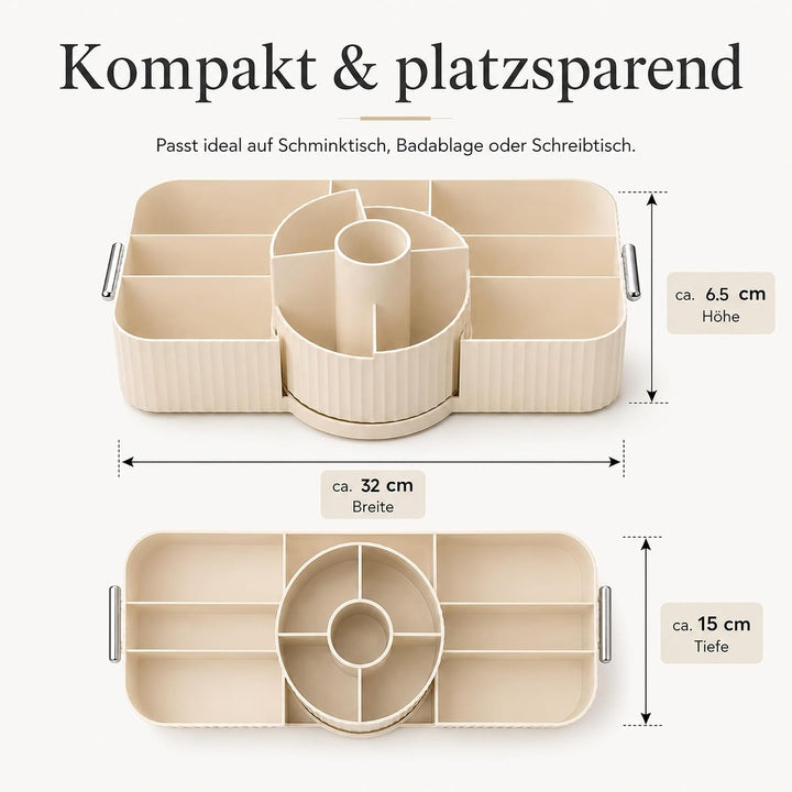 Kosmetik Organizer 360° Drehbar, Acryl, Creme | Make Up Aufbewahrung, Pinselhalter &amp; Schminktisch Or