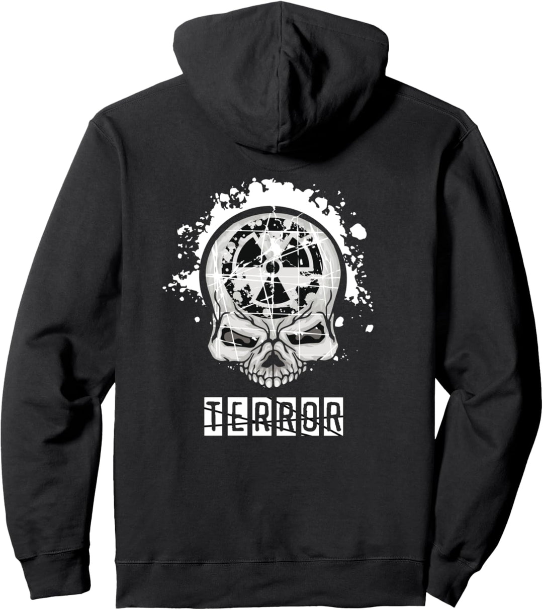 Backprint Radioaktiv Terror Hardcore Totenkopf - Terrorcore Pullover Hoodie