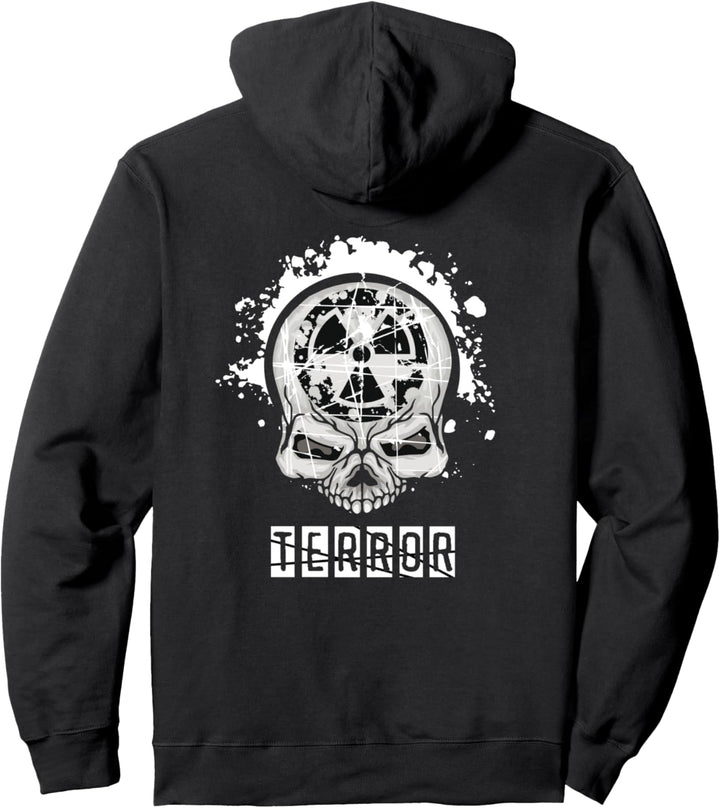 Backprint Radioaktiv Terror Hardcore Totenkopf - Terrorcore Pullover Hoodie