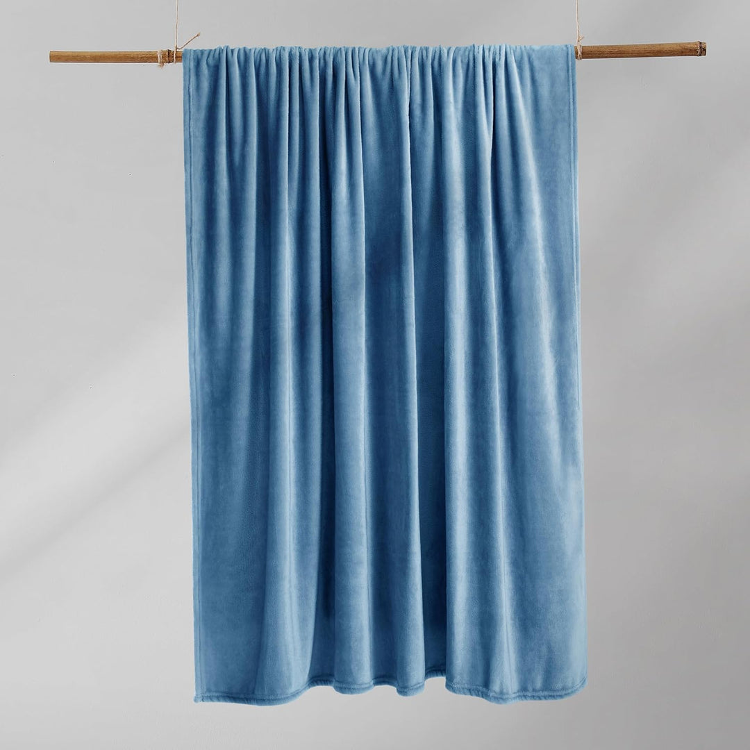 DecoKing Kuscheldecke 200x220 cm dunkelblau Decke Microfaser Tagesdecke Fleece weich sanft kuschelig