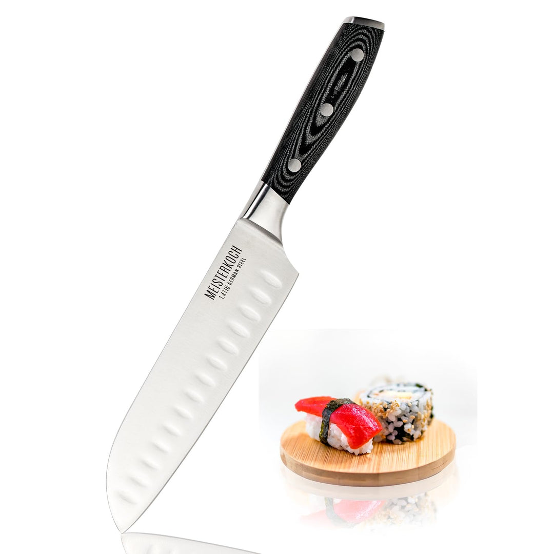 MEISTERKOCH Santokumesser Messer Küchenmesser | 17,5 cm Klinge aus rostfreiem deutschen Edelstahl |