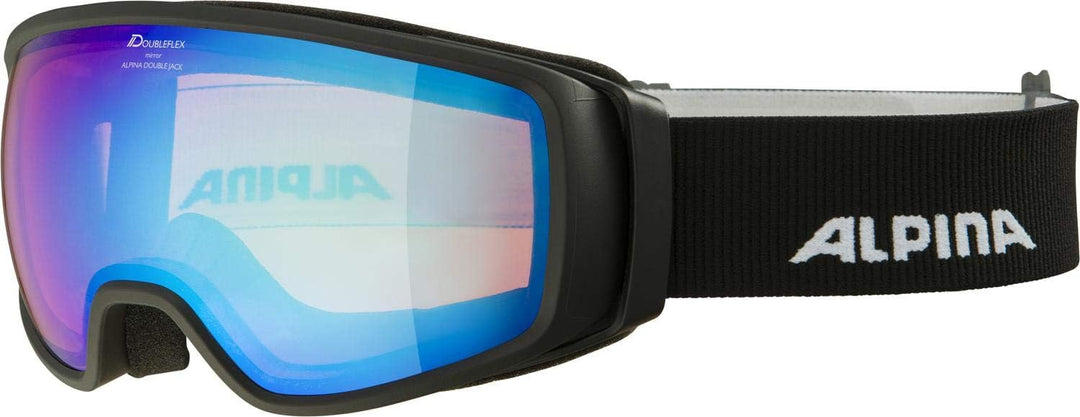 ALPINA DOUBLE JACK Q-LITE - Verspiegelte, Kontrastverstärkende OTG Skibrille Mit 100% UV-Schutz Für