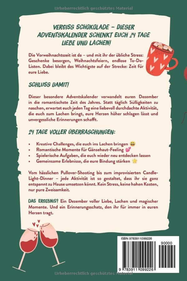 Advent zu zweit – der Adventskalender für Paare: 24 Tage gemeinsam lachen, lieben und träumen, Tasch