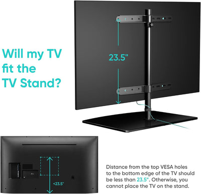 ONKRON TV Standfuss TV Ständer höhenverstellbar & schwenkbar - TV Halterung 32 Zoll - 75 Zoll für Fl