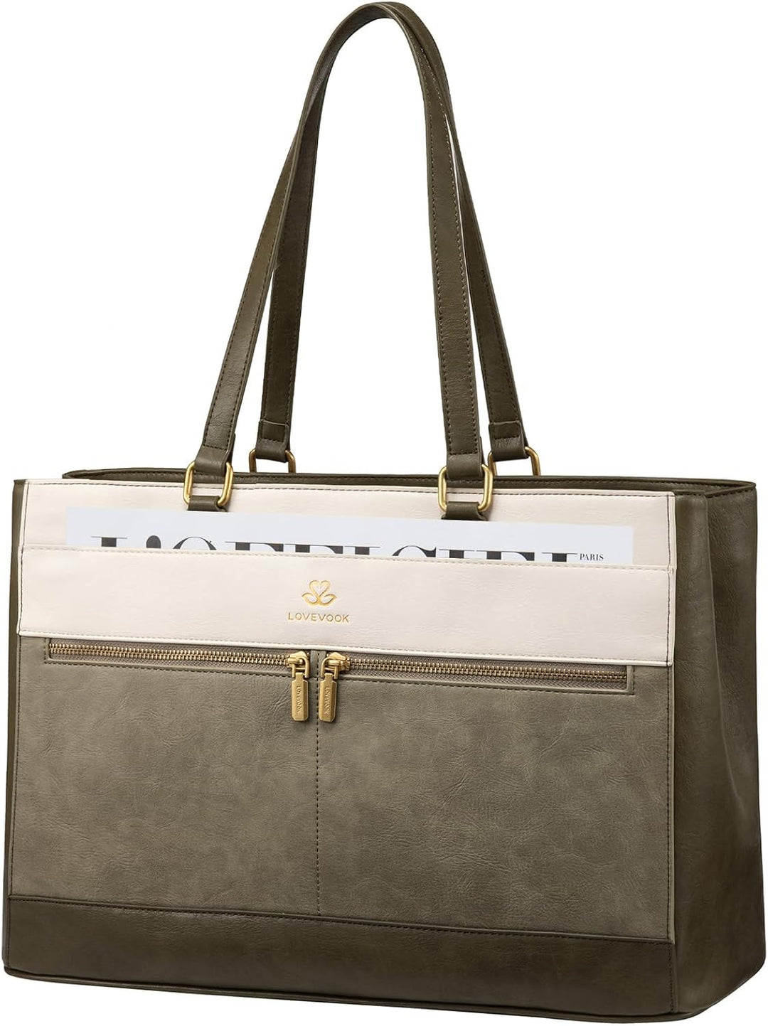 LOVEVOOK Handtasche Damen Gross, 15,6 Zoll Laptoptasche Elegant Arbeitstasche Aktentasche, Leicht Sh