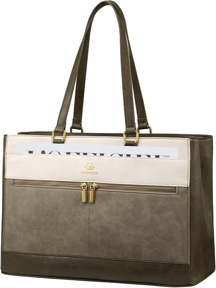 LOVEVOOK Handtasche Damen Gross, 15,6 Zoll Laptoptasche Elegant Arbeitstasche Aktentasche, Leicht Sh