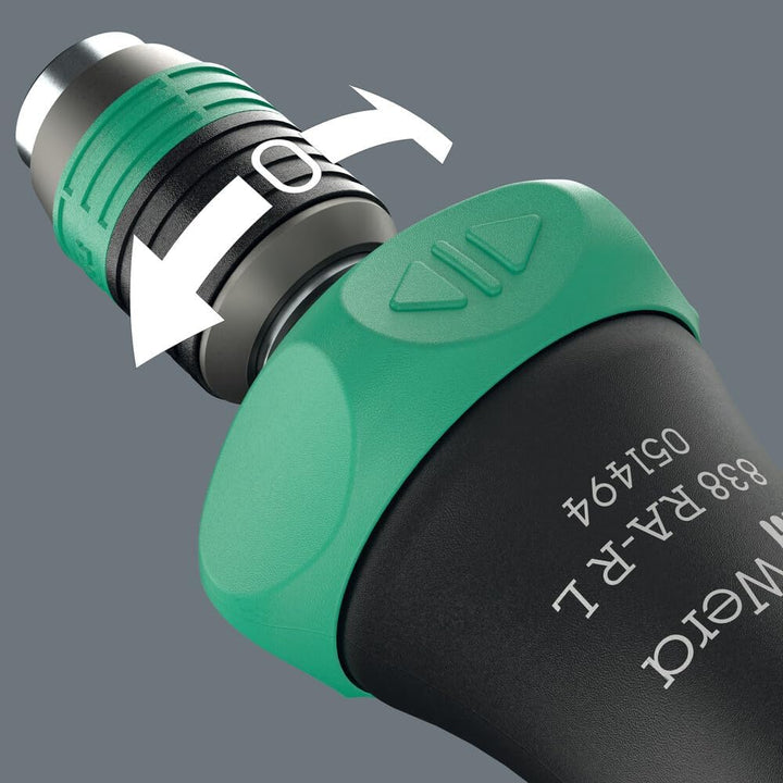 Wera 05051494001 838 RA-R L Bits-Handhalter mit Ratschenfunktion, 1/4", 1/4" x 130 mm 838 RA-R L Rat