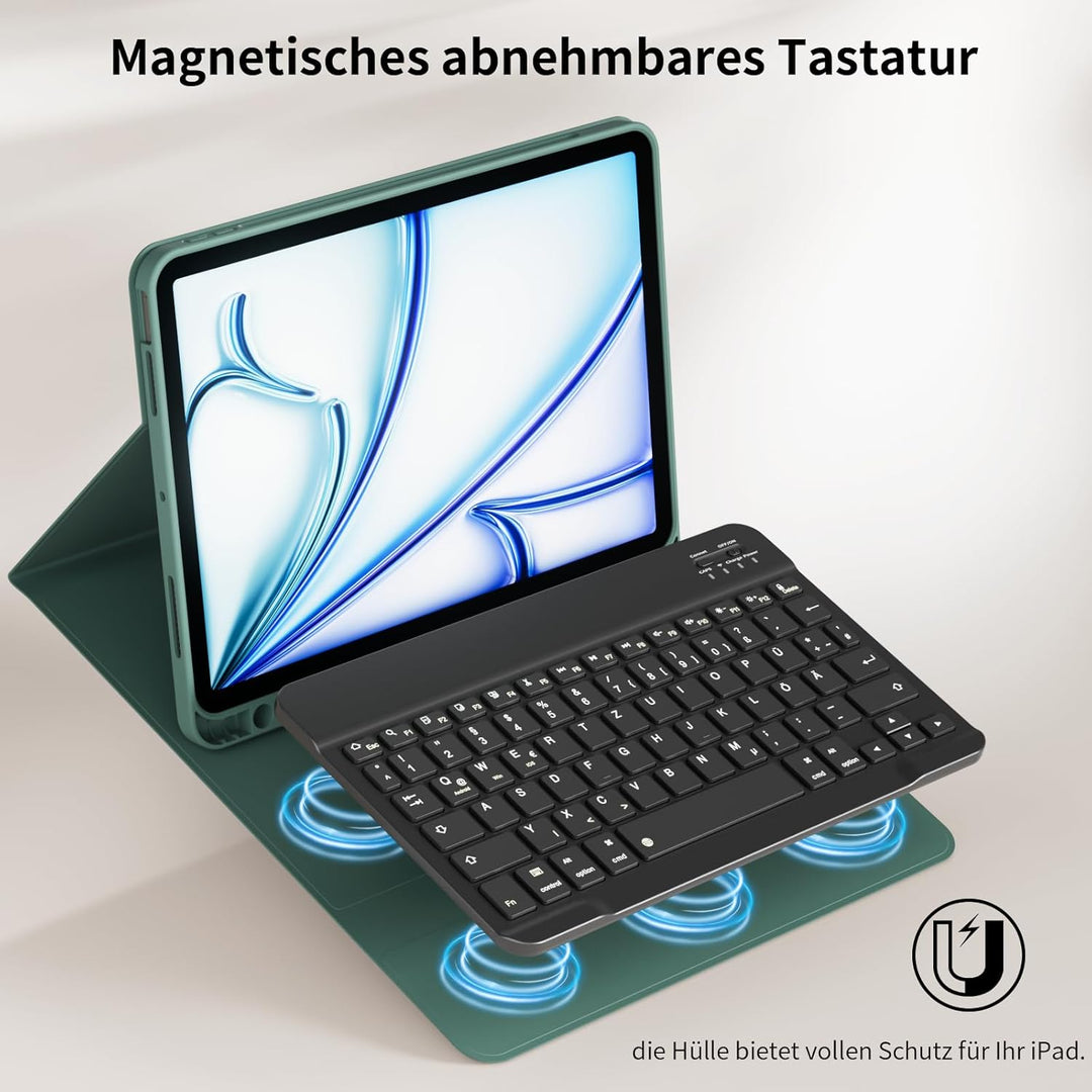 KVTVOU Tastatur Hülle für iPad Air 11 Zoll 2026/2025/2024, iPad Air 5./4. Generation 10,9 Zoll 2022/