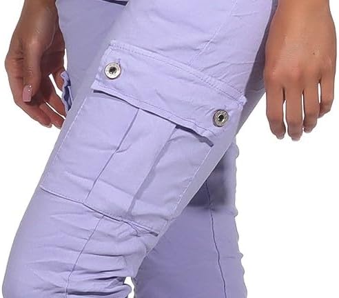 Damen schmal geschnittene Hose aus Stretch Classic Cargo Pants für Freizeit Boyfriend Baggyhose Tasc