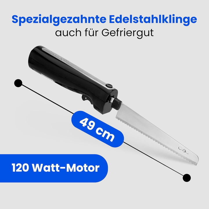 Clatronic EM 3702 Elektromesser, elektrisches Messer, elektrisches Küchenmesser, Küchenhelfer mit 12
