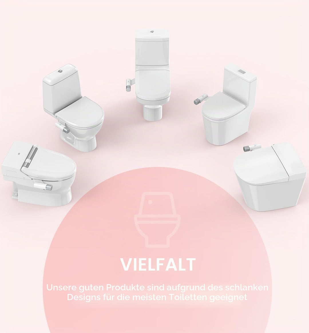 Ultra Slim Bidet Befestigung, Posterior&amp;Feminine Wasch-(einziehbare Doppeldüsen), Nicht-elektrische