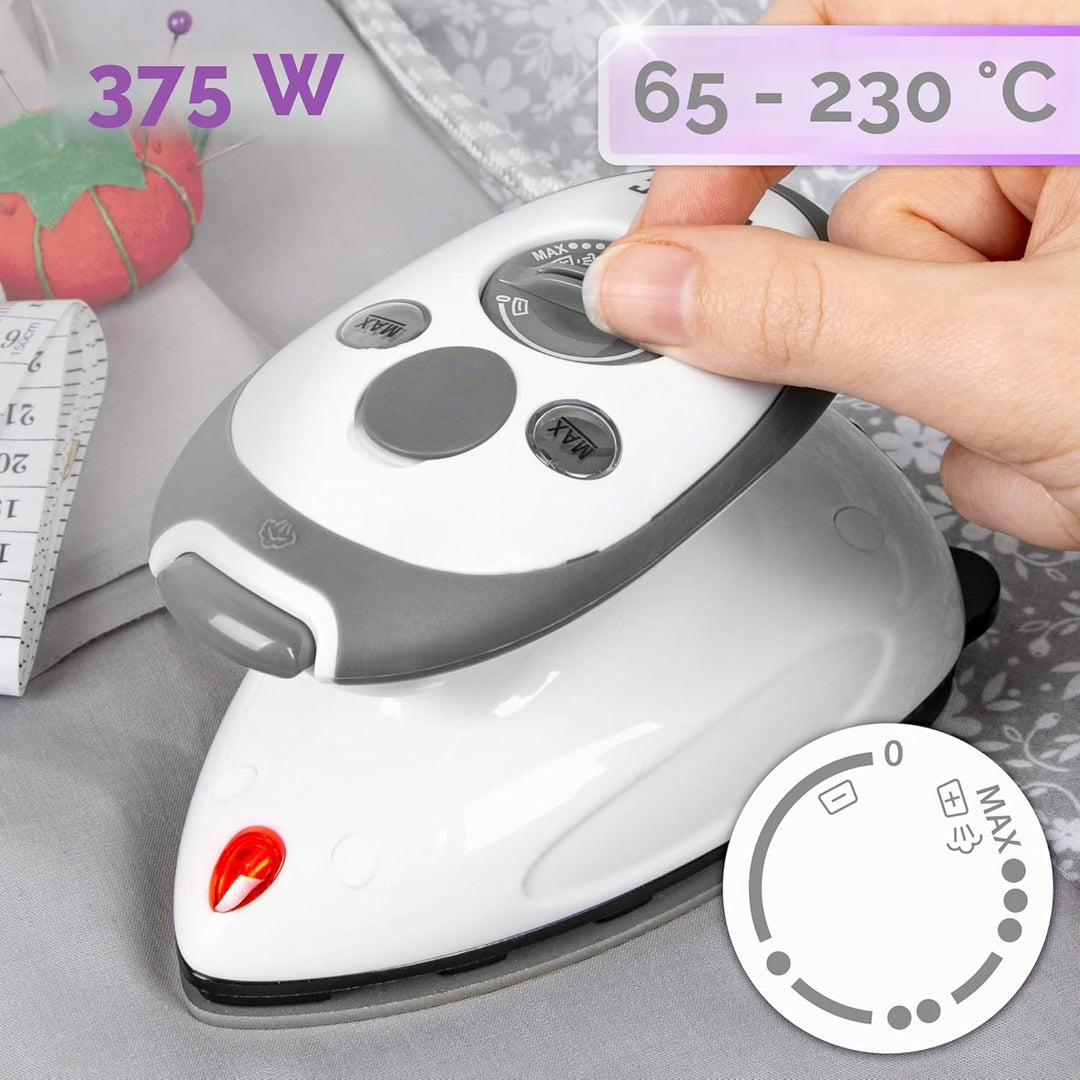 Duronic SI2 WE Mini Reisebügeleisen, 375W Mini Bügeleisen, Dampfbügeleisen 50ml Wassertank, kleines