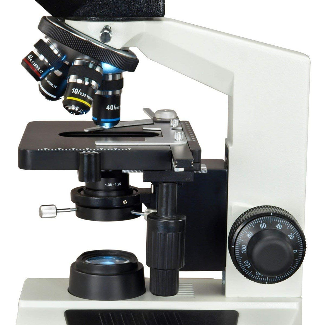 AmScope M837ZL-A191BD-C50U OMAX 40X-2500X 5MP Digital Advanced Oil NA1.25 Dunkelfeld-Trinokular-Comp