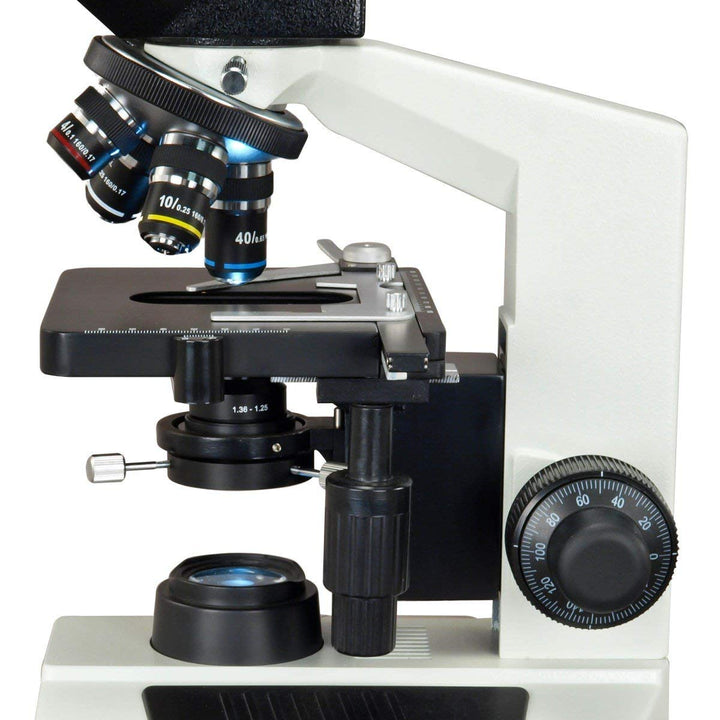 AmScope M837ZL-A191BD-C50U OMAX 40X-2500X 5MP Digital Advanced Oil NA1.25 Dunkelfeld-Trinokular-Comp