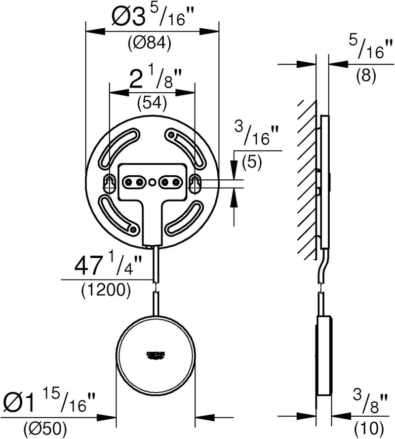 GROHE GROHE Sense - Verlängerungsset (1,2 m, für schwer zu erreichende Stellen oder zur Installation