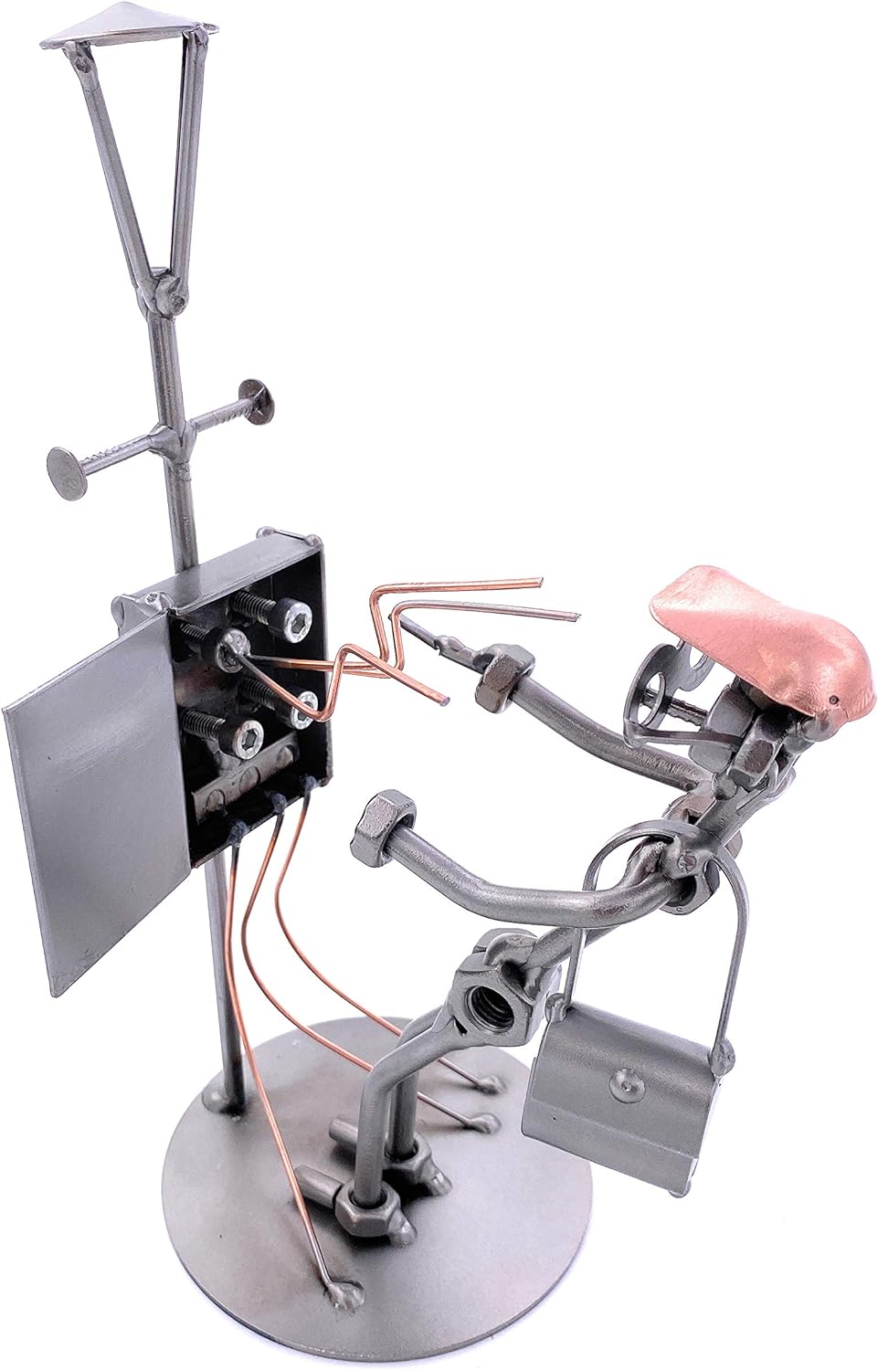 STEEMO Schraubenmännchen Elektriker Handwerker Geschenk Metall-Deko 13x12x24 cm